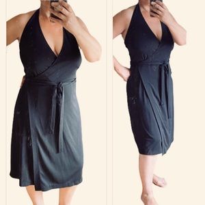 Nicole Miller Collection halter wrap Black dress